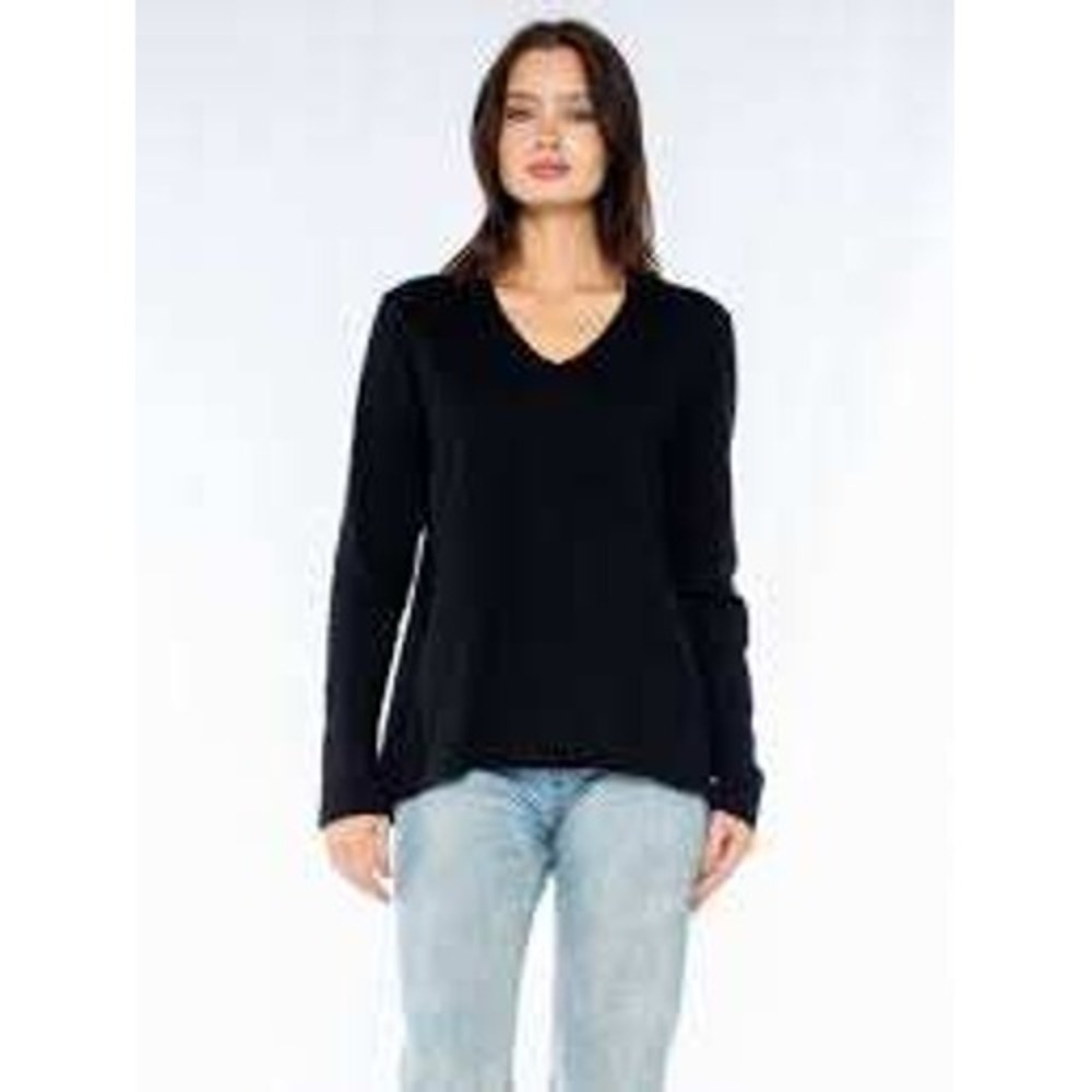 Wilt Long Sleeve Shrunken Boyfriend Top Black S Cotton Minimalist Capsule USA